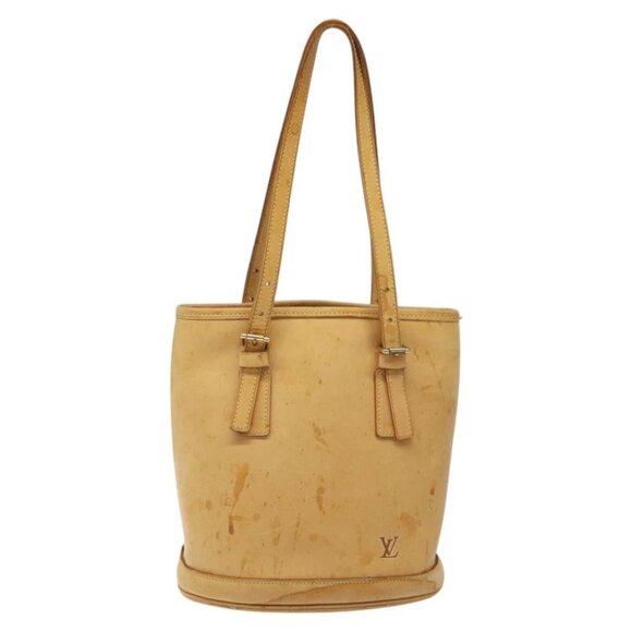 LOUIS VUITTON Nomad leather Bucket PM Shoulder Bag Beige M85001 LV Auth 118104 - Picture 2 of 16